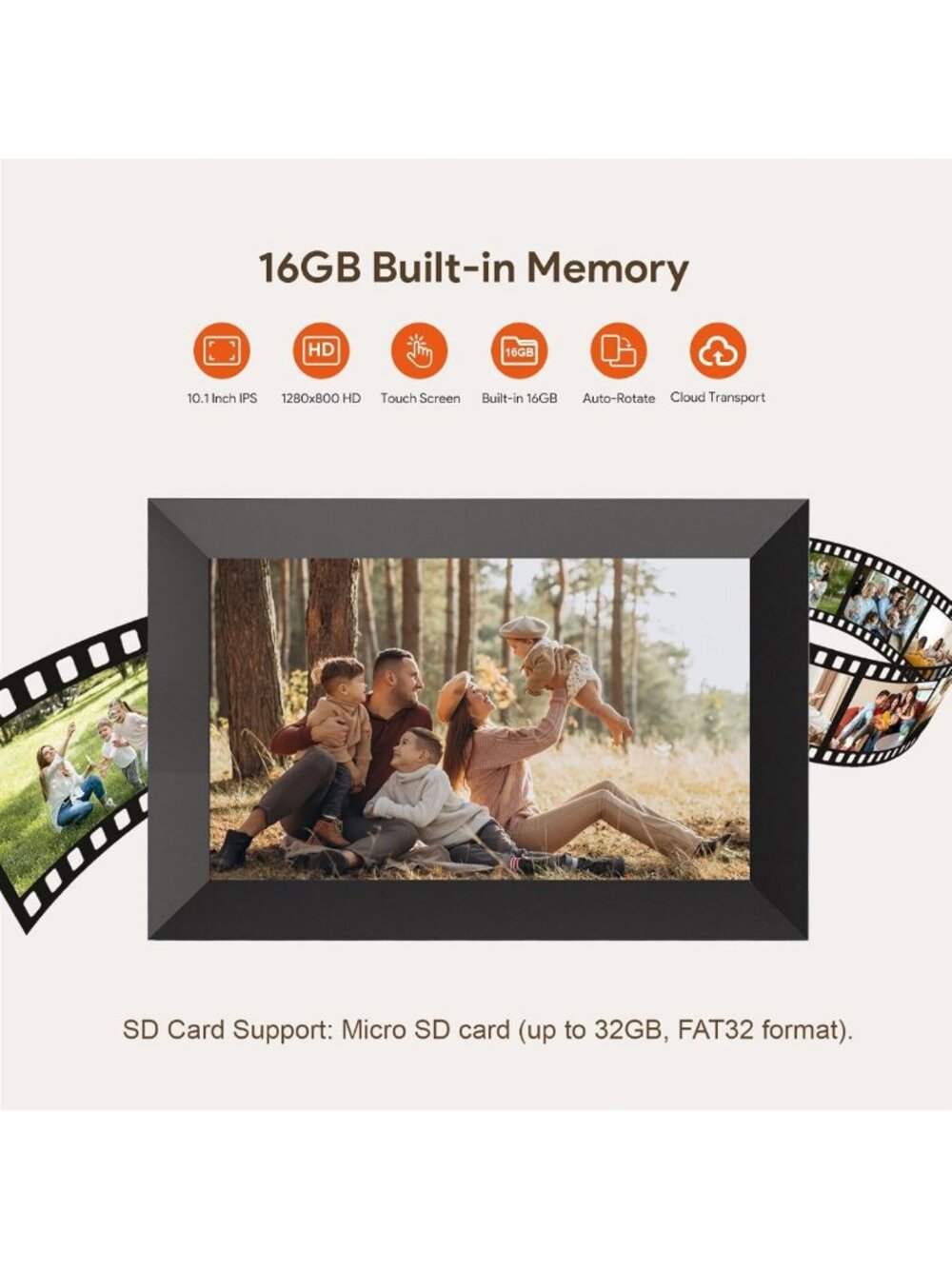 10.1-Inch HD Digital Picture Frame with Touch Screen & Auto Rotation - Perfect - Picture 5 of 7